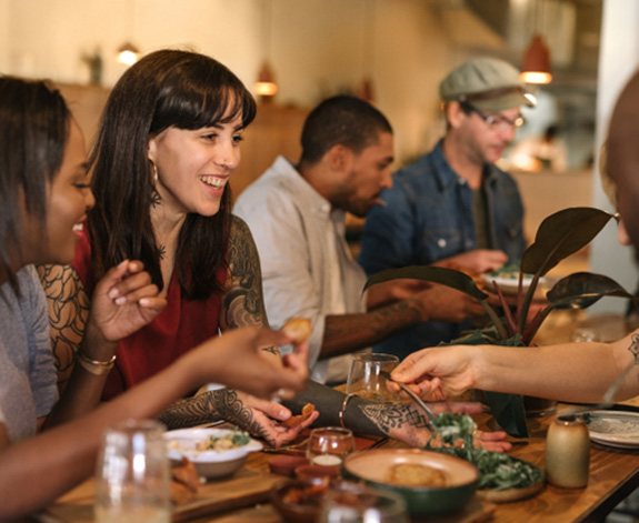 friends eating together 